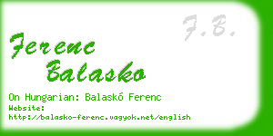 ferenc balasko business card